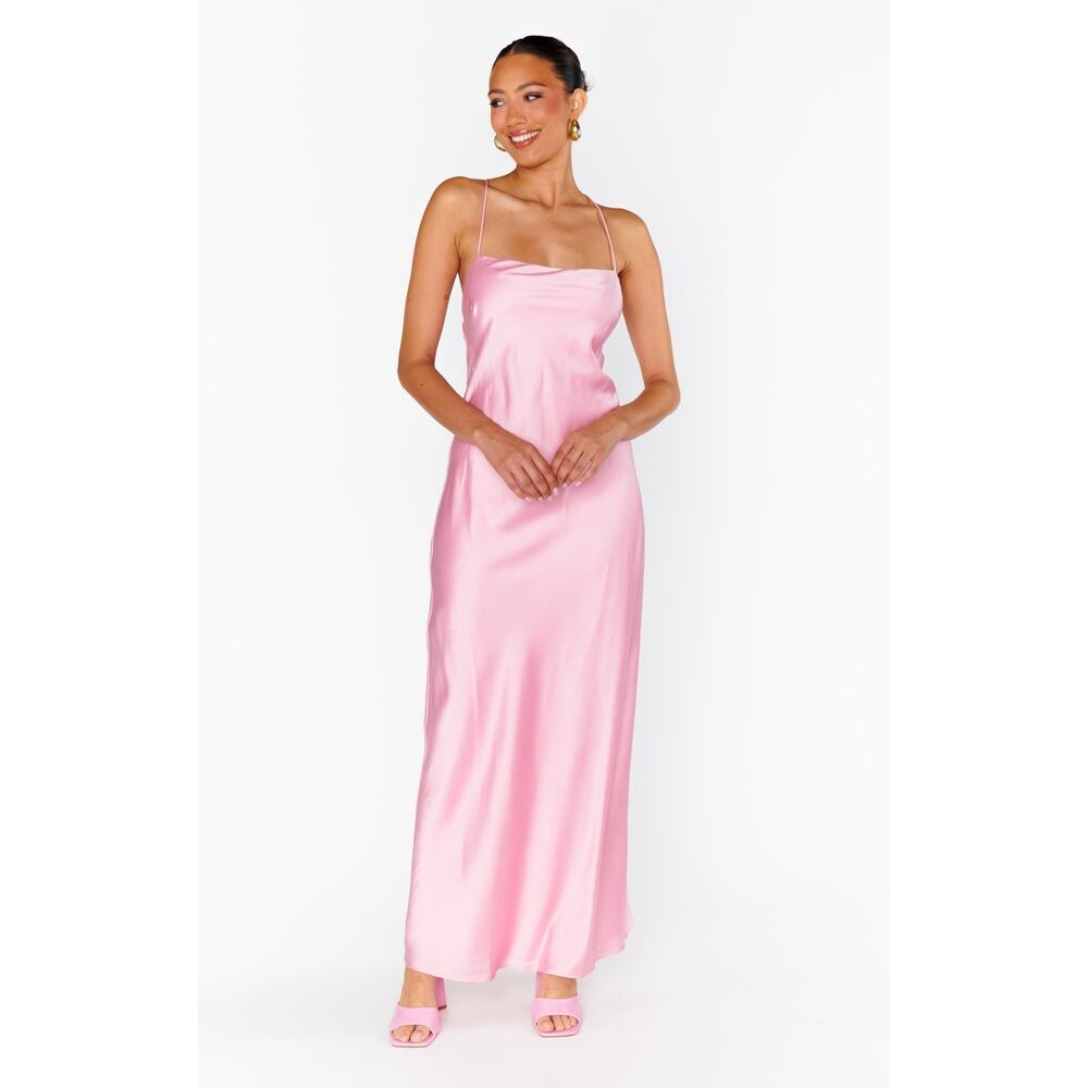 Show Me Your Mumu Dani Slip Dress in Light Pink Luxe Satin XXL - Picture 4 of 8